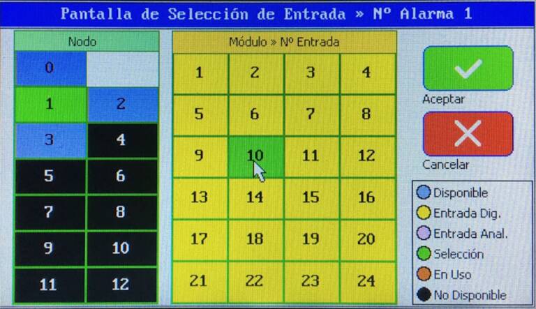 seleccion de entrada