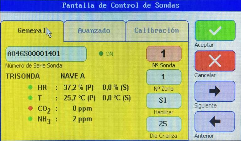 control de sondas error