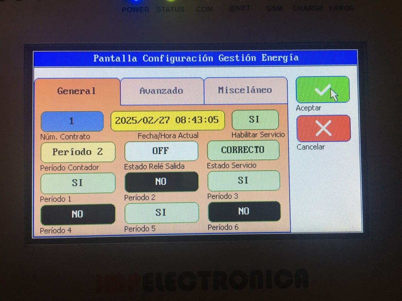 configuracion energia